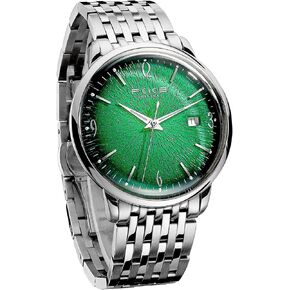 FEICE Mens Vintage Watches Luminous Automatic Silver Stainless Steel Watch Green Dial Mechanical Wristwatch Waterproof Business Dress Watch for Men FM221NEW in Kuwait