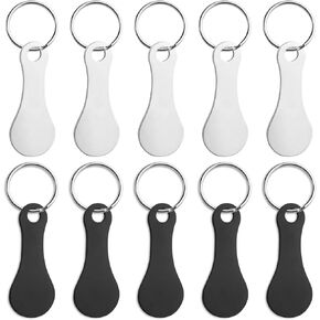16 Pcs Quarter Keychain Holder, Portable Shopping Cart Token Keychain, Stainless Steel Trolley Tokens with Ring in Kuwait