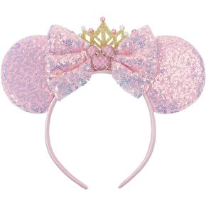 Mouse Ears Headband, Sparkle Princess Bow Headband for Women Girls Boys, Sequin Party Hair Accessories (Frog-Green) in Kuwait