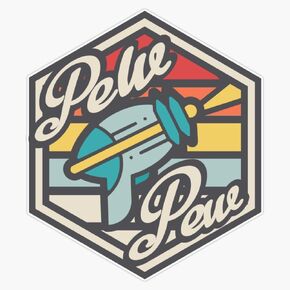 MAGNET Retro Pew Pew Magnetic Vinyl Sticker Decal Magnet 5" in Kuwait