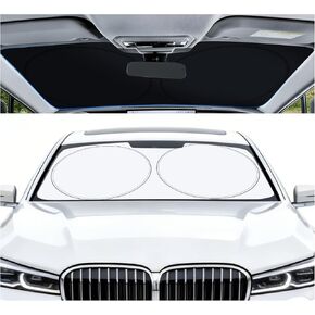 Windshield Sun Shade,Car Sunshade,Car Sun Shade Windshield for Trucks,SUVs,Foldable Sun Shade for Maximum Protection, Keeps Your Vehicle Cool,Medium (64x32in) in Kuwait