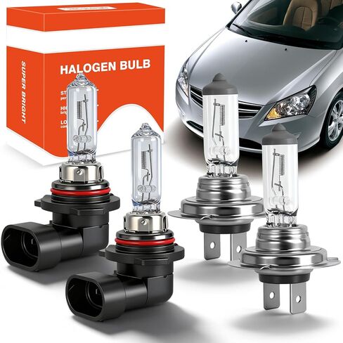 Fit for Hyundai Elantra 2014 2015 2016(with Projector) & 2017 2018 Halogen Headlight Bulbs, H7 High Beam+ 9005 Low Beam Headlamp Replacement Bulbs Kit, Pack of 4 in Kuwait