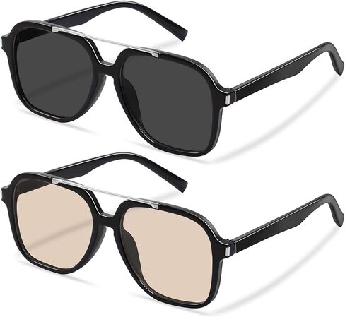 نظارات شمسية YDAOWKN Rerto Aviator للنساء والرجال نظارات شمسية عصرية مربعة الشكل بنمط السبعينيات in Saudi Arabia