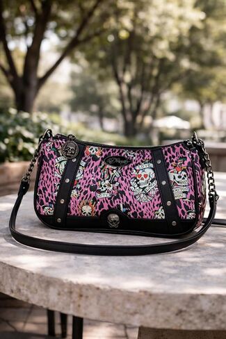 ED HARDY Women's Shoulder Crossbody Bag (Pink Tattoo Leopard) in Saudi Arabia