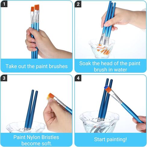 10 PCS Flat Paint Brushes for Acrylic Painting, 2/5 Inch Small Art Paint Brushes Bulk, Craft Brush with Wooden Handle for Acrylic Artist Watercolor Oil Detail Painting Face Art in Saudi Arabia