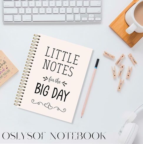 OSLYSOF Wedding Planning Spiral Notebook, Marriage Journal for Couples, Engagement Gifts for Couples Notebooks for Note Taking, Bride and Groom Gifts, 5.5x8.3 Inch with 164 Pages in Saudi Arabia