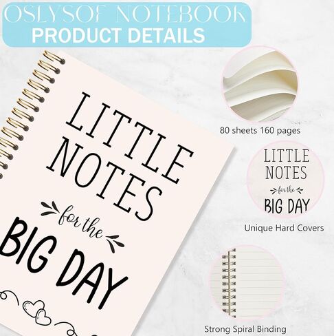 OSLYSOF Wedding Planning Spiral Notebook, Marriage Journal for Couples, Engagement Gifts for Couples Notebooks for Note Taking, Bride and Groom Gifts, 5.5x8.3 Inch with 164 Pages in Saudi Arabia
