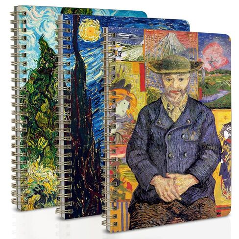 FunCharm 3 Packs Aesthetic Spiral Notebooks for Women, 8x6 Cute Journals/Notebooks with 80 Pages, Perfect for Work, School, and Creative Writing (Oil Painting) in Saudi Arabia