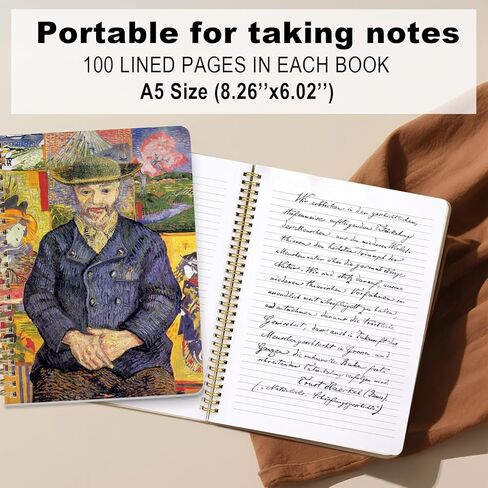 FunCharm 3 Packs Aesthetic Spiral Notebooks for Women, 8x6 Cute Journals/Notebooks with 80 Pages, Perfect for Work, School, and Creative Writing (Oil Painting) in Saudi Arabia