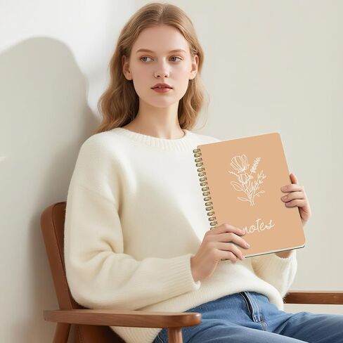 FunCharm 3 Packs Cute Spiral Notebooks for School College Girls, 8x6 Aesthetic Journals Notebooks Ruled with 80 Pages, Perfect for Work School Creative Writing (Green & Beige & Peach) in Saudi Arabia