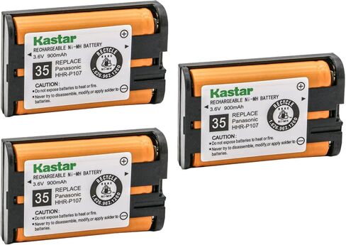 استبدال بطارية Kastar 2-Pack HHR-P107A لباناسونيك KX-TG6054PK KXTG6054PK KX-TG6071 KXTG6071 KX-TG6071M KXTG6071M KX-TG6072 KXTG6072 KX-TG6072B KXTG6072B KX-TG6072PK سماعة منزلية KXTG6072PK in Kuwait