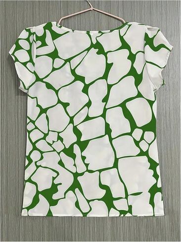 SHENHE Women's Dressy Casual Blouse Short Sleeve Pleated Crewneck Keyhole Top Work Shirt in Saudi Arabia