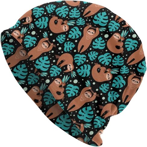 Sloth Beanie Chemo Hat Cancer Headwear Knitted Hats Baggy Slouchy Scarf Cap for Adults Women Men in Saudi Arabia