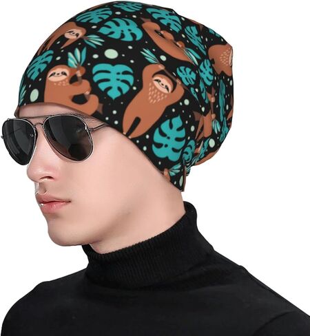Sloth Beanie Chemo Hat Cancer Headwear Knitted Hats Baggy Slouchy Scarf Cap for Adults Women Men in Saudi Arabia