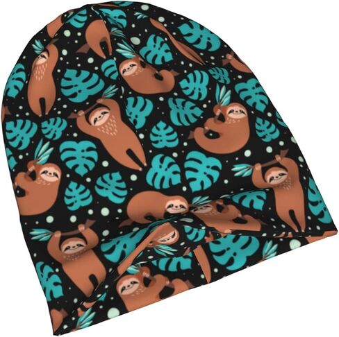 Sloth Beanie Chemo Hat Cancer Headwear Knitted Hats Baggy Slouchy Scarf Cap for Adults Women Men in Saudi Arabia