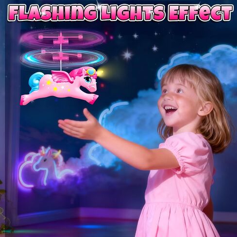 ألعاب يونيكورن - طائرة هليكوبتر وحيد القرن للتحكم عن بعد للبنات، 2 قناة RC هليكوبتر تحلق يونيكورن مع ضوء LED للأطفال والبنات والأولاد من سن 6 إلى 8 سنوات و9 إلى 14 سنة، هدية سهلة للأمام، انعطف يسارًا/يمينًا in Kuwait