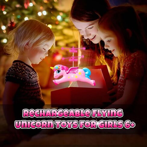 ألعاب يونيكورن - طائرة هليكوبتر وحيد القرن للتحكم عن بعد للبنات، 2 قناة RC هليكوبتر تحلق يونيكورن مع ضوء LED للأطفال والبنات والأولاد من سن 6 إلى 8 سنوات و9 إلى 14 سنة، هدية سهلة للأمام، انعطف يسارًا/يمينًا in Kuwait