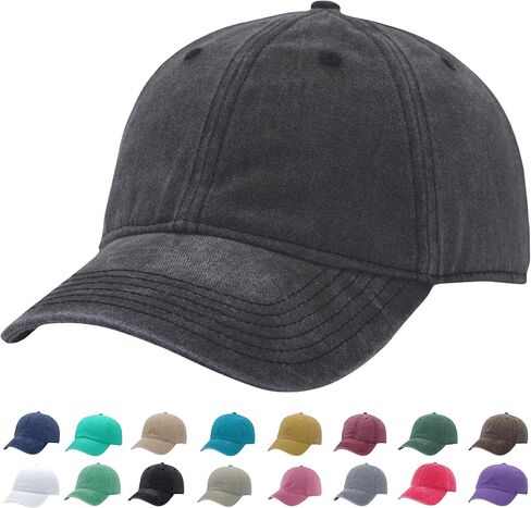 Vintage Washed Baseball Cap | Fits XL/XXL Heads | One Size | Adjustable Golf Dad Hat Gift | Cotton Ball Caps for Men Women in Saudi Arabia