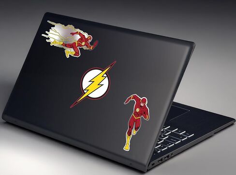 ملصقات ديناميكية برمز الفلاش والبرق المرخصة رسميًا من DC Comics | ملصقات فينيل ممتازة مقاومة للطقس للسيارات وزجاجة المياه والهاتف والمزيد| صنع في الولايات المتحدة الأمريكية| مجموعة من 3 in Saudi Arabia