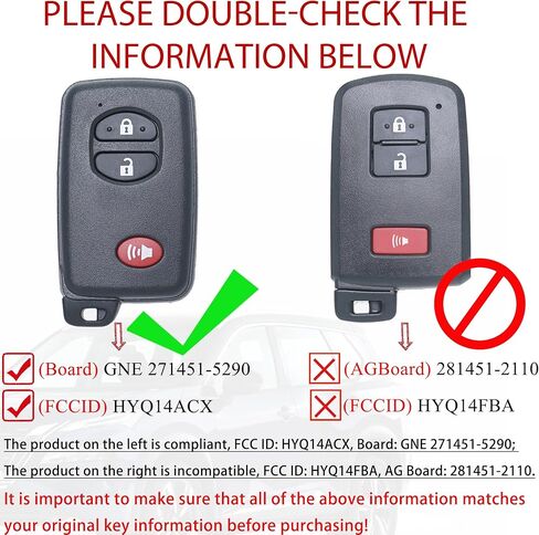 استبدال مفتاح Fob الذكي DIY متوافق مع Toyota Pirus C V 4Runner Scion TC 2010-2016 طقم استبدال جهاز التحكم عن بعد للدخول بدون مفتاح معرف FCC: لوحة HYQ14ACX: GNE 271451-5290 in Kuwait