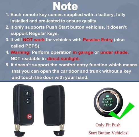 استبدال مفتاح Fob الذكي DIY متوافق مع Toyota Pirus C V 4Runner Scion TC 2010-2016 طقم استبدال جهاز التحكم عن بعد للدخول بدون مفتاح معرف FCC: لوحة HYQ14ACX: GNE 271451-5290 in Kuwait