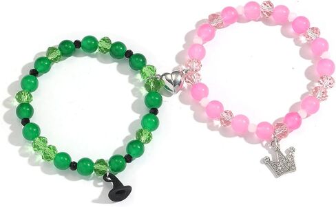 Joyline Friendship Bracelets for Women Teens Sister Witch Crown Bracelets Best Friend BFF Bracelets Easter Day Gift for Teen (Green/Pink) in Kuwait