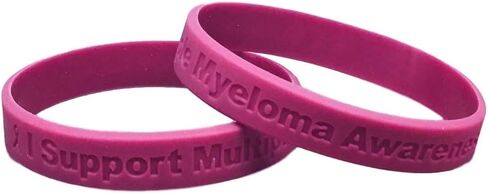 I Support Multiple Myeloma Awareness Bracelet 100% Medical Grade Silicone Bracelet - Latex and Toxin Free Bracelet + 1 Burgundy Multiple Myeloma Awareness Enamel Pin - Show Your Support For Multiple in Saudi Arabia