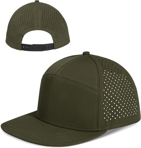 ZTL M/L/XL/XXL Flat Brim Hat for Men, Structured 7 Panel Snapback Performance Trucker Hats Quick-Dry Adjustable Flat Bill Cap in Saudi Arabia