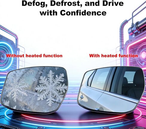 Left Driver Side Heated Convex Mirror Glass with Backing Plate Replacement for Nissan Altima Sentra 2013-2018 Fits 963653TH2A in Kuwait