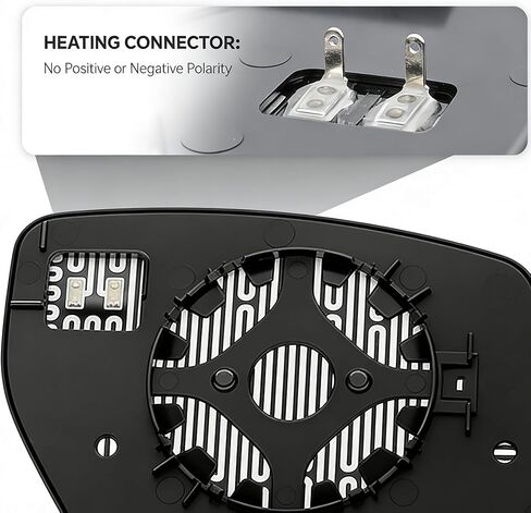 Left Driver Side Heated Convex Mirror Glass with Backing Plate Replacement for Nissan Altima Sentra 2013-2018 Fits 963653TH2A in Kuwait