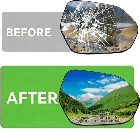 Passenger Side Heated Mirror Replacement Glass for Toyota Camry 2018-2024,Right Power Heated Convex Mirror Glass 8791006840, TO1321368 in Kuwait