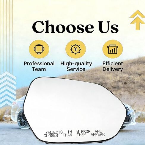 Passenger Side Heated Mirror Replacement Glass for Toyota Camry 2018-2024,Right Power Heated Convex Mirror Glass 8791006840, TO1321368 in Kuwait