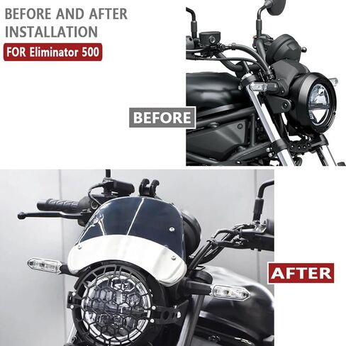 مناسبة لـ Eliminator500 450 ElIMINATOR 500 450 2024 + شبكة حماية المصابيح الأمامية ملحقات الدراجة النارية in Kuwait