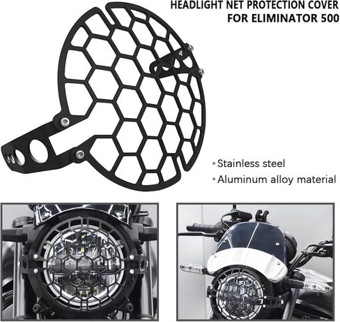 مناسبة لـ Eliminator500 450 ElIMINATOR 500 450 2024 + شبكة حماية المصابيح الأمامية ملحقات الدراجة النارية in Kuwait