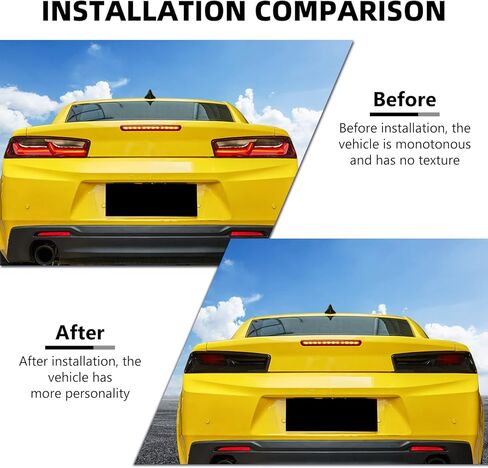 Tail Light Lamp Covers, Smoked Rear Light Guards Compatible with 2016 2017 2018 Chevrolet Chevy Camaro Exterior Accessories, ABS Smoke Black in Saudi Arabia
