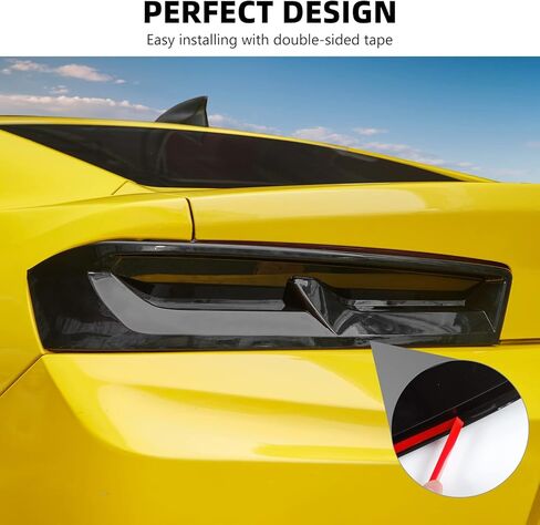 Tail Light Lamp Covers, Smoked Rear Light Guards Compatible with 2016 2017 2018 Chevrolet Chevy Camaro Exterior Accessories, ABS Smoke Black in Saudi Arabia