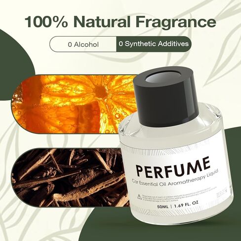 إعادة تعبئة معطر هواء السيارة الذكية - كولونيا - إعادة تعبئة العطور المخصصة، إعادة تعبئة موزع روائح السيارة سعة 50 مل، استبدال رائحة طويلة الأمد لموزع الروائح المحمول، تتوفر روائح متنوعة in Kuwait