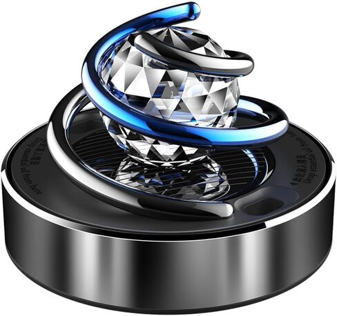 Shkalacar Solar Powered Rotating Car Aromatherapy Diffuser with Crystal Ball Car Interior Decoration Accessories in Saudi Arabia