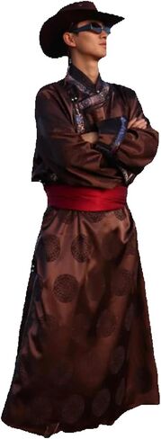 Man Casual Daily Gown Stage Performance Dance Garment Men Mongolia Ethnic Minority Robe A124 in Saudi Arabia