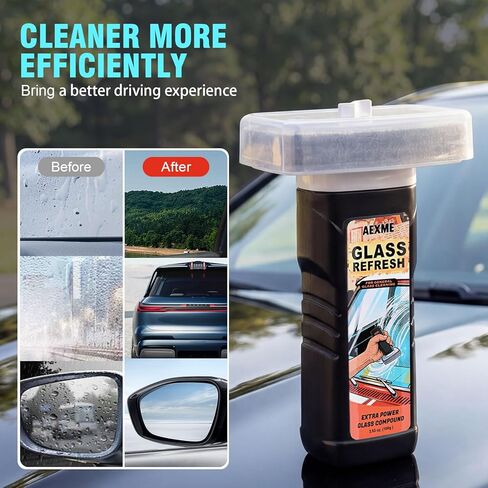 Oil Film Remover for Car Windshield, Powerful Auto Glass Cleaner for Water Spots & Road Grime, Anti Fog Formula, Streak Free Car Window Cleaner, Improve Windshield Clarity for Safe Driving in Saudi Arabia