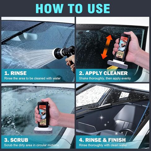 Oil Film Remover for Car Windshield, Powerful Auto Glass Cleaner for Water Spots & Road Grime, Anti Fog Formula, Streak Free Car Window Cleaner, Improve Windshield Clarity for Safe Driving in Saudi Arabia