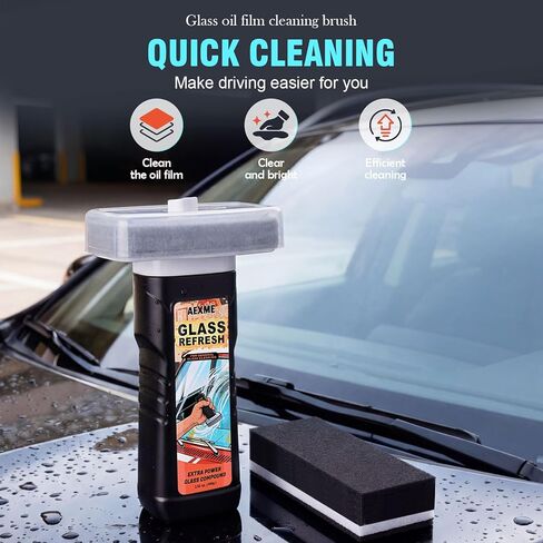 Oil Film Remover for Car Windshield, Powerful Auto Glass Cleaner for Water Spots & Road Grime, Anti Fog Formula, Streak Free Car Window Cleaner, Improve Windshield Clarity for Safe Driving in Saudi Arabia