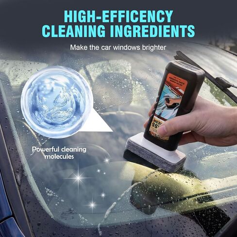Oil Film Remover for Car Windshield, Powerful Auto Glass Cleaner for Water Spots & Road Grime, Anti Fog Formula, Streak Free Car Window Cleaner, Improve Windshield Clarity for Safe Driving in Saudi Arabia