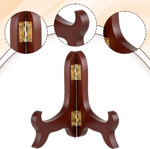 3Pcs Wooden Display Stand Wooden Easel Plate Hold Plate Stands For Display Picture Holder Stand Folding Small Platestand Brown Plates Holders For Decorative Picture Frame Book Dish Artwork in Saudi Arabia