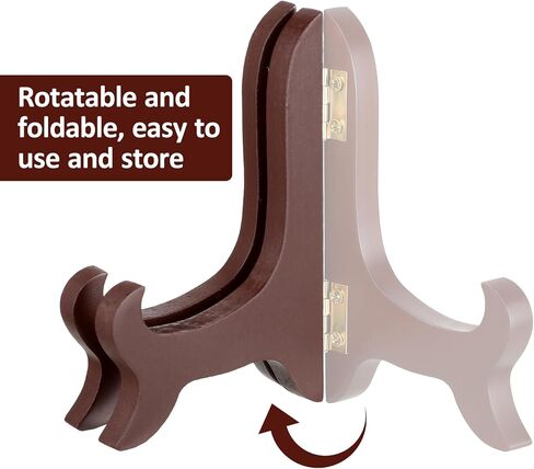 3Pcs Wooden Display Stand Wooden Easel Plate Hold Plate Stands For Display Picture Holder Stand Folding Small Platestand Brown Plates Holders For Decorative Picture Frame Book Dish Artwork in Saudi Arabia