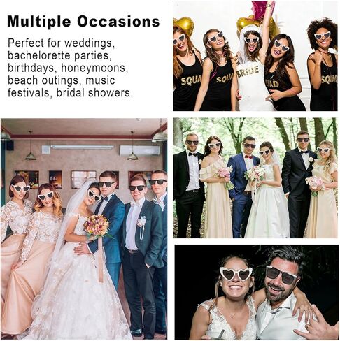 Just Married Decorations, 16 Pairs Bride and Groom Sunglasses Bulk, Wedding Day Accessories Bachelorette Party Favors in Saudi Arabia