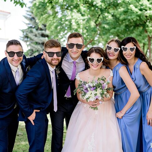 Just Married Decorations, 16 Pairs Bride and Groom Sunglasses Bulk, Wedding Day Accessories Bachelorette Party Favors in Saudi Arabia