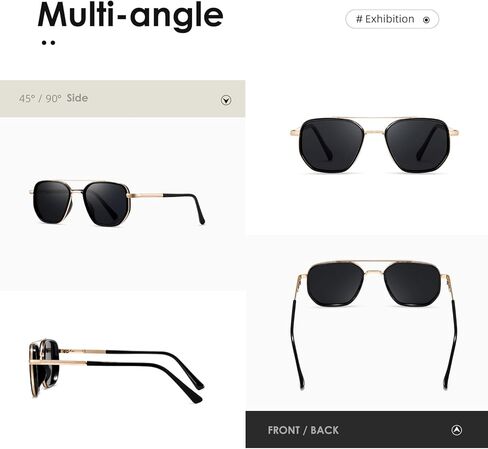 (2 PACK) Polarized Aviator Sunglasses for Women Men Square Frame Sun Glasses for Driving Traveling UV Protection in Saudi Arabia