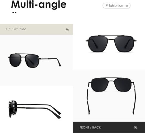 (2 PACK) Polarized Aviator Sunglasses for Women Men Square Frame Sun Glasses for Driving Traveling UV Protection in Saudi Arabia