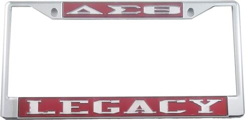 Delta Sigma/Σ Theta Legacy License Plate Frame [Silver Standard Frame - Red/Silver - Car/Truck] - ID#12827 in Saudi Arabia